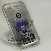 Твърд гръб за Samsung Galaxy J5 J500 - сив / Minion / лилав