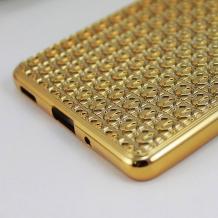 Луксозен силиконов калъф / гръб / TPU за Huawei P9 - златист / релефен