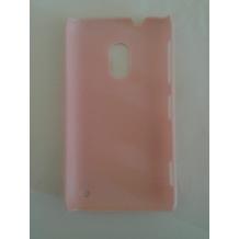 Заден предпазен твърд гръб имитиращ кожа за Nokia Lumia 620 - розов