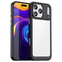 Оригинален удароустойчив гръб / Space Case iPhone 17 Pro Max - прозрачен кейс със черен кант