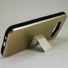 Твърд гръб със силикон за Samsung Galaxy J5 J500 - Gold / със стойка