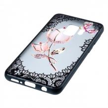 Силиконов калъф / гръб / TPU за Samsung Galaxy S8 G950 - роза / пеперуда