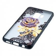 Силиконов калъф / гръб / TPU за Samsung Galaxy S8 G950 - лилава роза / цветя