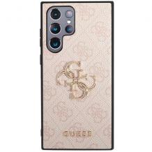 Оригинален калъф / гръб / GUESS 4G Classic Logo кейс за Samsung Galaxy S25 Ultra - розов