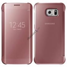 Луксозен калъф Clear View Cover за Samsung Galaxy S6 Edge+ G928 / S6 Edge Plus - Rose Gold / Розов