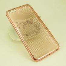 Силиконов калъф / гръб / TPU за Apple iPhone 6 Plus / iPhone 6S Plus - розов / мрежа 