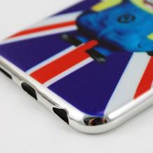 Луксозен ултра тънък силконов калъф / гръб / TPU Ultra Thin за Apple iPhone 5 / iPhone 5S / iPhone SE - British Flag / Minion