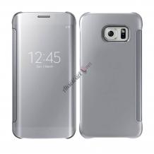 Луксозен калъф Clear View Cover с твърд гръб за Samsung Galaxy S7 G930 - сребрист