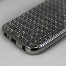 Луксозен силиконов калъф / гръб / TPU за Samsung Galaxy A5 2016 A510 - сребрист / релефен