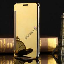 Луксозен калъф Clear View Cover с твърд гръб за Samsung Galaxy A5 A500F - златист