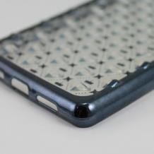 Силиконов калъф / гръб / TPU 3D за Huawei P9 Lite - прозрачен / звездички и коронки / тъмно сив кант