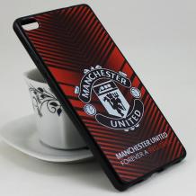 Силиконов калъф / гръб / TPU за Huawei Ascend P8 - черен / Manchester United / Red Devil