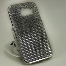 Луксозен силиконов калъф / гръб / TPU за Samsung Galaxy A3 2016 A310 - сребрист / релефен