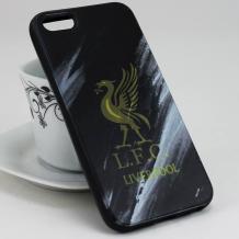 Луксозен силиконов калъф / гръб / TPU за Apple iPhone 5 / iPhone 5S / iPhone SE - черен / Liverpool