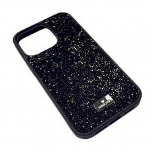 Луксозен твърд гръб Swarovski за Apple iPhone 13 Pro Max 6.7'' - черен / камъни