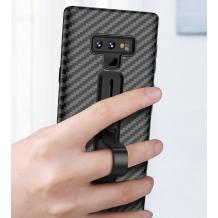 Луксозен силиконов гръб със стойка за Samsung Galaxy Note 9 - Carbon / черен
