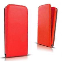Кожен калъф Flip тефтер Flexi със силиконов гръб за LG X Power - червен
