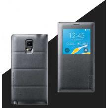 Луксозен кожен калъф Flip тефтер S-View G-Case за Samsung Galaxy Note 4 N910 - черен