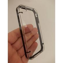 Заден предпазен твърд гръб / капак / за Apple iPhone 4 / iPhone 4S - прозрачен с черен кант