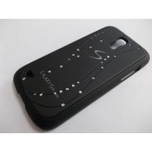 Заден предпазен твърд гръб / капак / с камъни за Samsung Galaxy S4 mini i9190 / i9195 / i9192 - черен