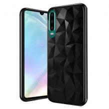 Луксозен силиконов калъф / гръб / TPU за Huawei P30 - призма / черен