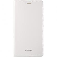 Оригинален кожен калъф Flip Cover за Huawei Ascend P8 Lite - бял