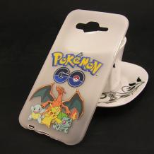 Силиконов калъф / гръб / TPU за Samsung Galaxy J5 J500 - бял / Pokemon Team / мат