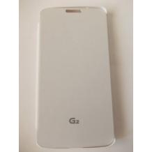 Кожен калъф Flip Cover тип тефтер за LG Optimus G2 / LG G2 - бял