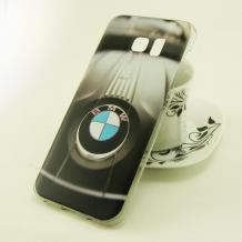 Твърд гръб за Samsung Galaxy S7 Edge G935 - BMW / сиво-черен