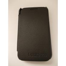 Кожен калъф Flip Cover тип тефтер за HTC Desire 200 - черен