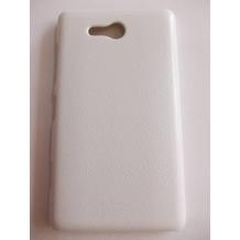 Заден предпазен твърд гръб / капак / за Nokia Lumia 820 - бял / имитиращ кожа