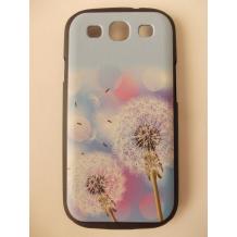 Луксозен заден предпазен твърд гръб / капак / за Samsung Galaxy S3 i9300 / Samsung SIII i9300 - син с бели цветя