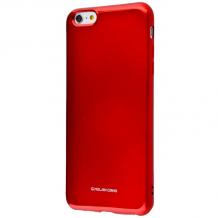 Силиконов калъф / гръб / Molan Cano Glossy Jelly Case за Apple iPhone 6 / iPhone 6S - бордо / гланц / брокат