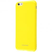 Силиконов калъф / гръб / Molan Cano Glossy Jelly Case за Apple iPhone 6 / iPhone 6S - жълт / гланц / брокат