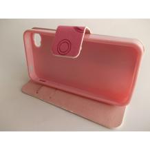 Кожен калъф Flip тефтер със стойка за Apple iPhone 4 / iPhone 4S - Minnie / черно и розово