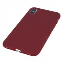 Силиконов калъф / гръб / TPU за Samsung Galaxy A10 - тъмно червен / мат