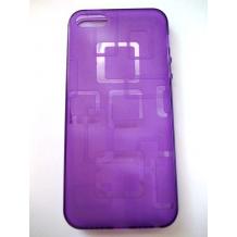 Силиконов калъф / гръб / TPU за Apple iPhone 5 / 5S - лилав прозрачен / куб