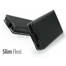 Кожен калъф Flip тефтер със силиконов гръб Flexi за Huawei Ascend Y320 - черен