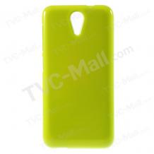 Силиконов калъф / гръб / TPU за HTC Desire 620 - зелен / гланц