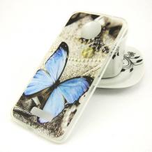 Силиконов калъф / гръб / TPU за Motorola Moto G6 - сив / синя пеперуда