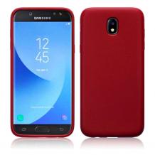 Силиконов калъф / гръб / TPU за Samsung Galaxy J3 2017 J330 - тъмно червен