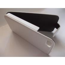 Кожен калъф Flip тефтер Commander за Apple iPhone 5 / iPhone 5S - бял / релефен