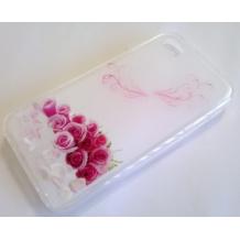 Силиконов калъф / гръб / TPU за Apple iPhone 4 / iPhone 4S - прозрачен / рози