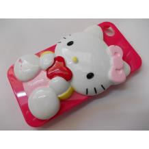 Заден предпазен твърд гръб / капак / 3D за Apple iPhone 4 / iPhone 4S -  Hello Kitty / розов