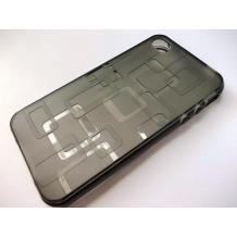 Силиконов калъф / гръб / TPU за Apple iPhone 4 / 4S - сив прозрачен / куб
