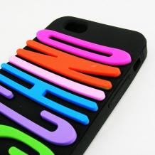 Силиконов калъф / гръб / TPU 3D за Apple iPhone 6 4,7" - черен / MOSCHINO