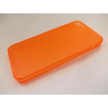 Силиконов калъф / гръб / TPU за Apple iPhone 5 / 5S - прозрачен / оранжев мат