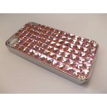 Заден предпазен капак / твърд гръб / с диаманти за Apple iPhone 4 / 4S - розов