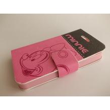 Кожен калъф Flip тефтер със стойка за Apple iPhone 4 / iPhone 4S - Minnie / черно и розово