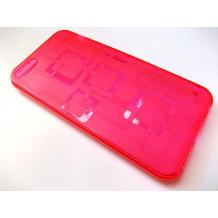 Силиконов калъф / гръб / TPU за Apple iPhone 5 / 5S - червен прозрачен / куб